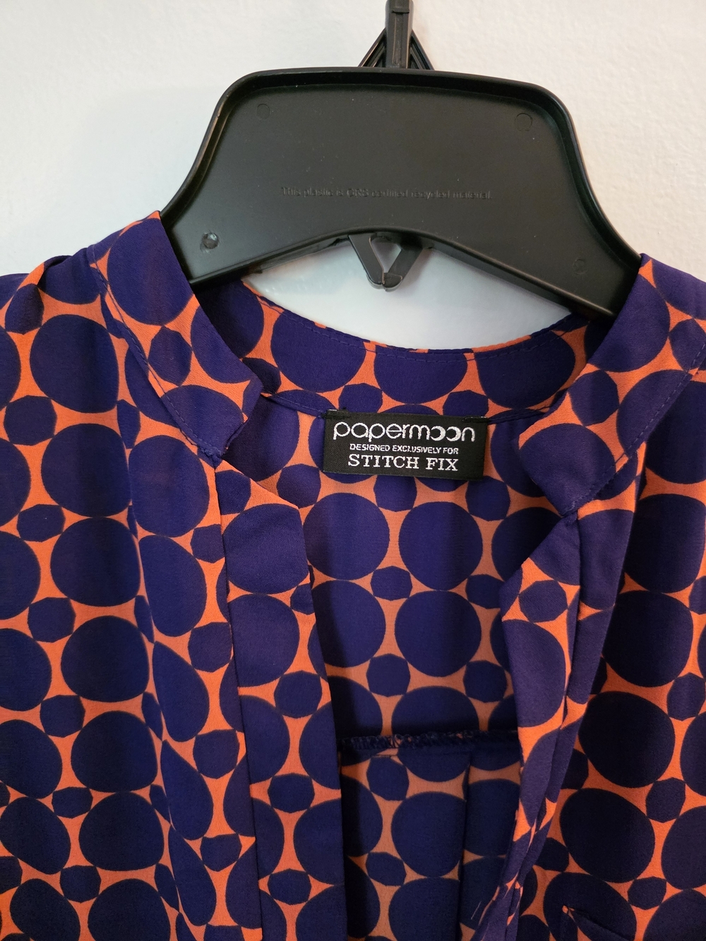 Papermoon for Stitch Fix sleeveless blouse - Purple & Orange circle Design,SizeM - Picture 2 of 4
